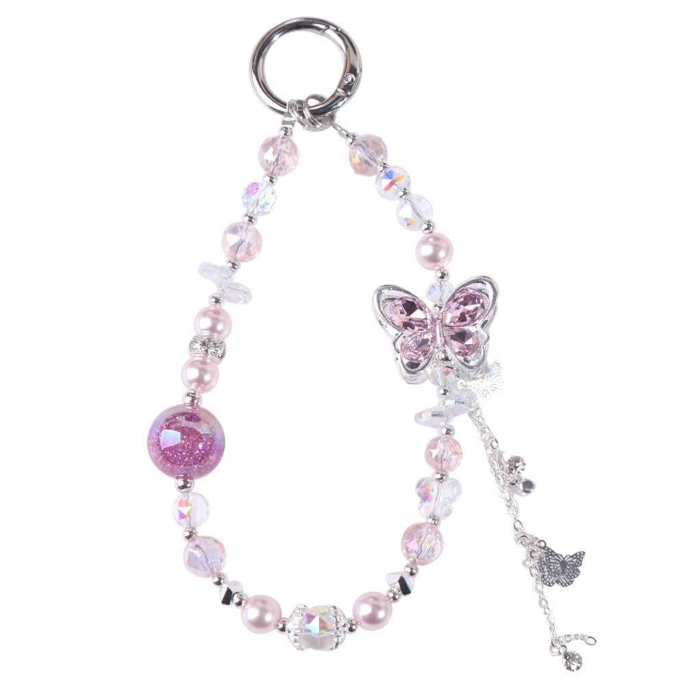 Creative Tassel Butterfly Phone Chain Anti-lost Short Mobile Phone Lanyard Jewelry Trinket Girls Phone Pendant Christmas Gifts