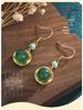 2021 New Chinese Style Gold Plated Chalcedony Agate Dangle Earrings for Women
