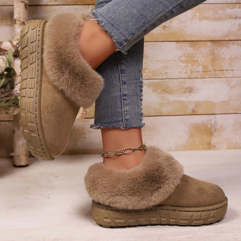 New Warm Fashion Boots Women Winter Flats Lightweight Shoes Short Plush Fur Ankle Snow Boots Casual Shoes Sport Suede Boots