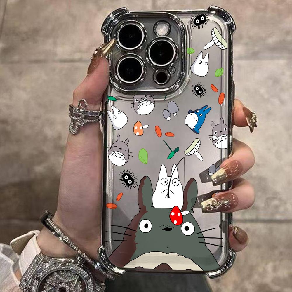 Cute Cartoon Totoros Phone Case for Samsung Galaxy S26 S25 S24 S23 S22 S21 S20 FE Ultra Plus 5G Anti-drop Transparent Cover