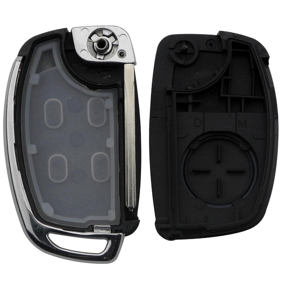 Jingyuqin  3/4 Buttons Flip Folding Remote Car Key Fob Shell Case Cover For Hyundai HB20 SANTA FE IX35 IX45 Accent I40