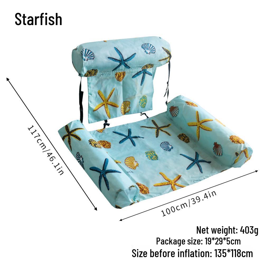 Portable Inflatable Colorful Recliner Float with Fabric Cover for Water Play