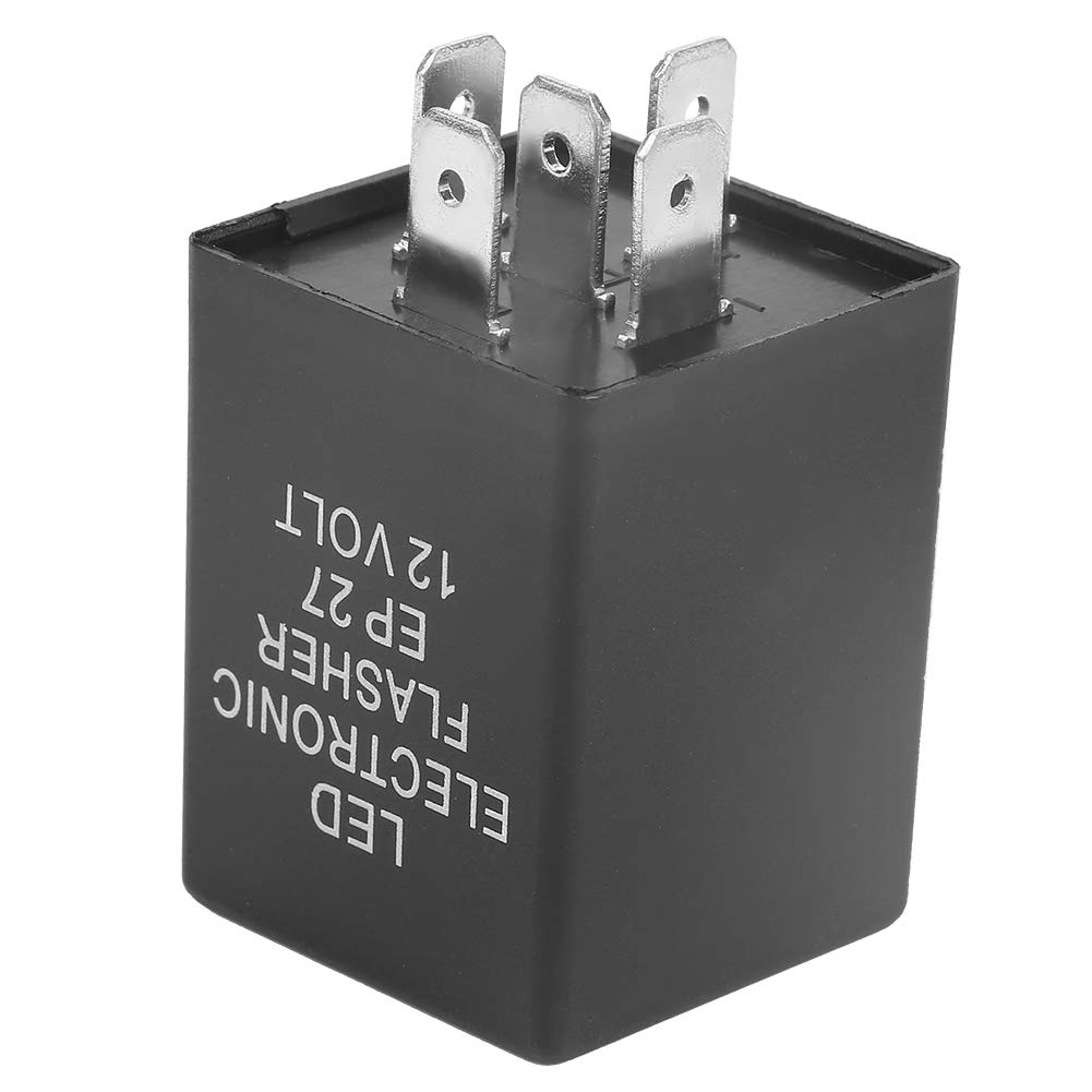 EP27 5-Pin LED Flasher Flash Relay, 12V EP27 Electronic LED Flasher Relay Fix for Turn Signal Light Fast Hyper Flash