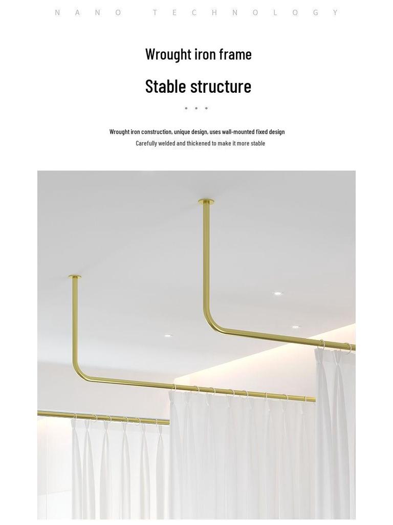 Wrought Iron Beauty Salon & Health Center Partition Curtain Rod for Beds