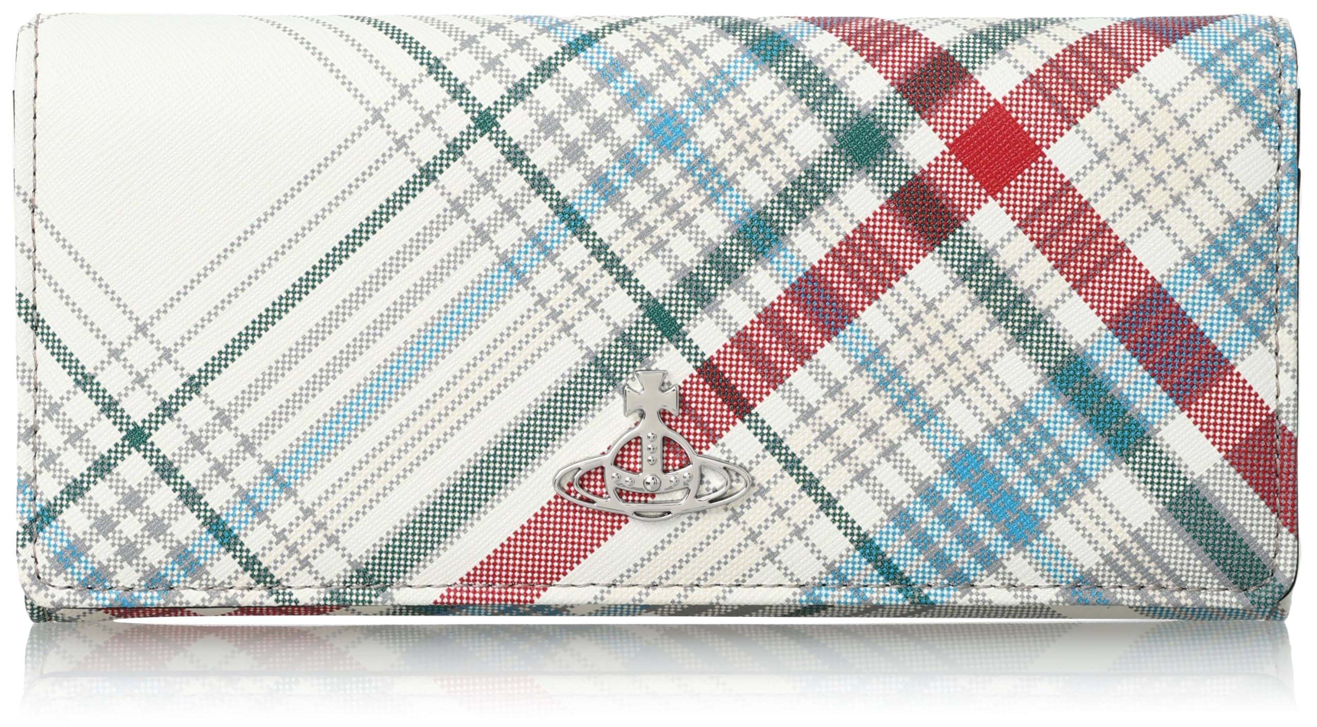 Vivienne Westwood Long Wallet 51040027U L0057 O101MADRAS CHECK SAFFIANO PRINT CL CRDT CRD WLT Women s [Used]