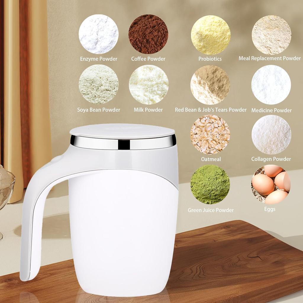 Self Stirring Mug with Lid Electric High Speed Mixing Cup Automatic Magnetic Cups for Coffee Milk Protein Powder At Home Office