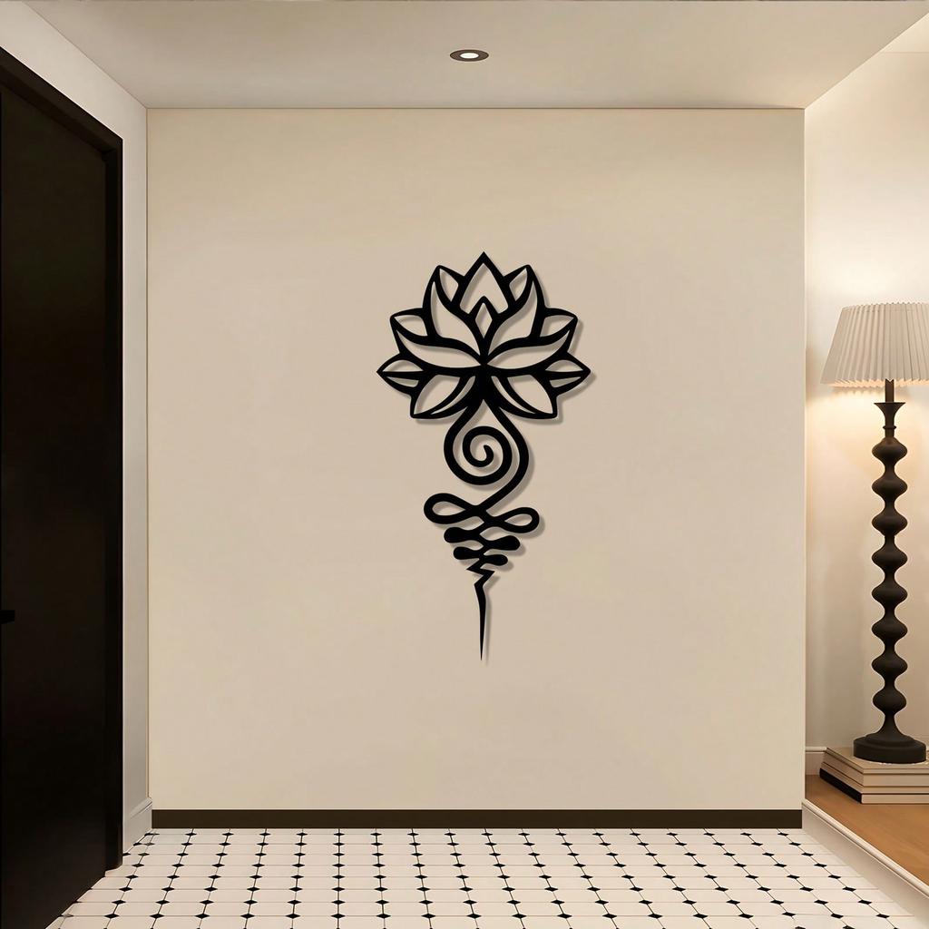 Metal Wall Art Lotus Panel for Meditation Yoga Zen Buddhist Home Decor