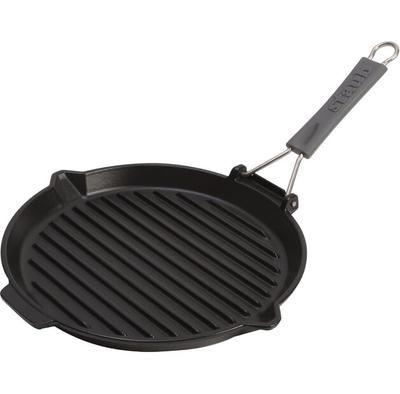 Frigideira grill Zwilling Staub redonda com cabo de silicone 27 cm, preta (40509-426-0)
