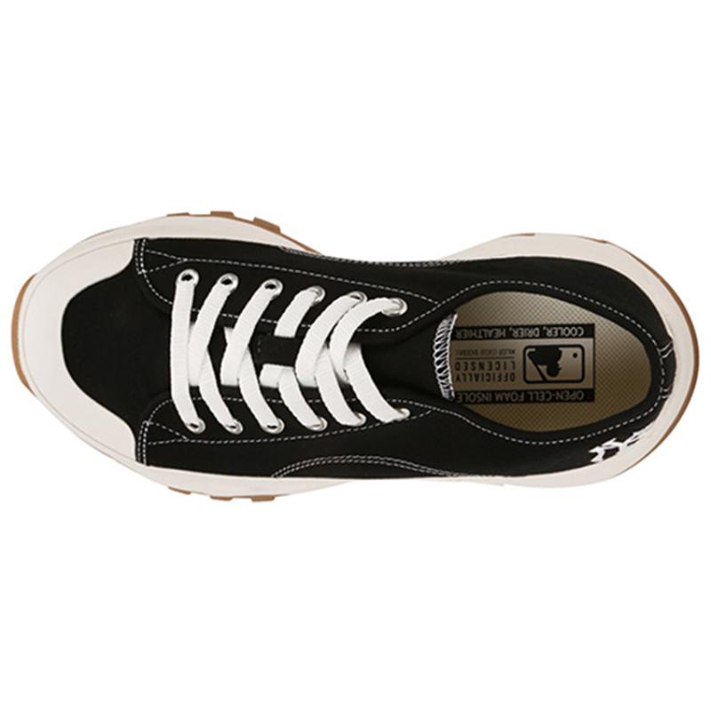 MLB Chunky High Low New York Yanker Slip Resistant Abrasion Resistant Low top Canvas Shoes Unisex Black Sneakers 32SHU2111-50L