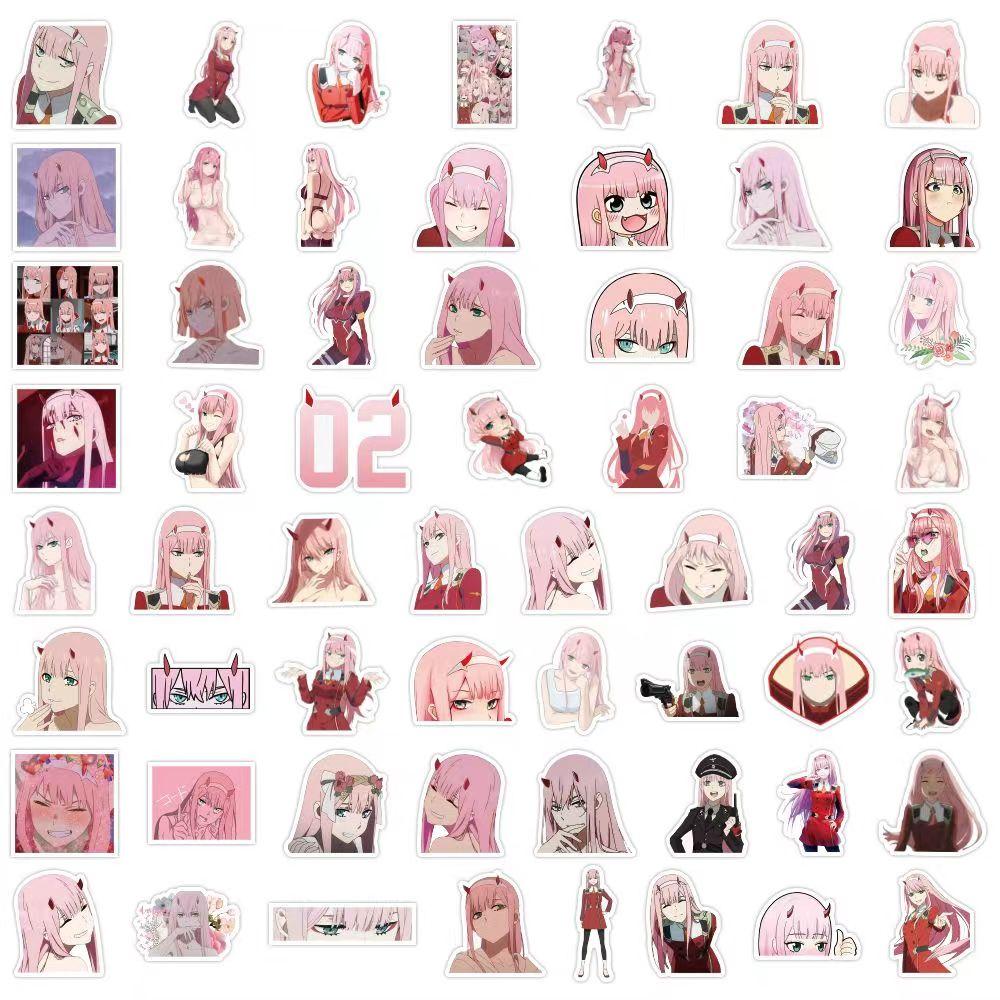 DARLING In the FRANXX Colorful Stickers, 60 Pieces (not Repeated), Waterproof and Sunscreen.