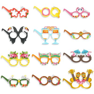 Hawaiian Party Parrot & Flamingo Paper Glasses - Summer Fun Theme