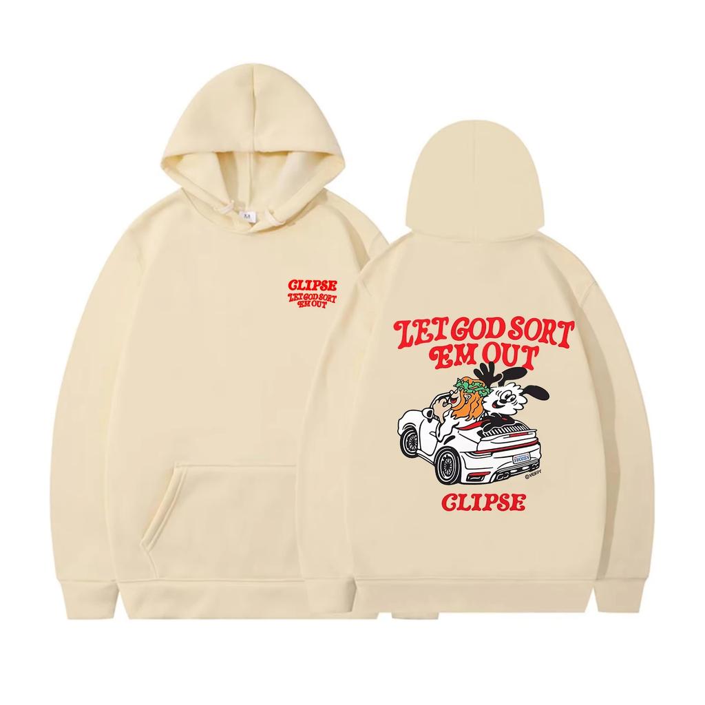 2025 Clipse Let God Sort Em Out Hoodie Clipse New Album 2D Hoodie Men Women Long Sleeve Streewear Hip Hop Pullover Clothes