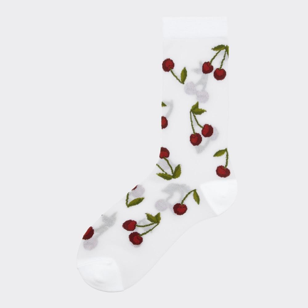 

Носки Gu By Uniqlo Sheer Crew вишневые 01 OFF WHITE/ONE SIZE