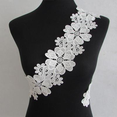 Accesorios de Encaje Floral Pequeño para Código de Barras DIY Encaje Hueco Decoración de Ropa Tejido Flecos Solubles en Agua Accesorios de Bordado
