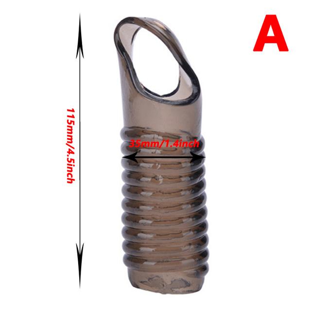 Penis Extender Cock Rings Reusable Delay Ejaculation Penis Condoms Dick Sleeve Silicone Glans Cover Enlargement Sex Toys For Men