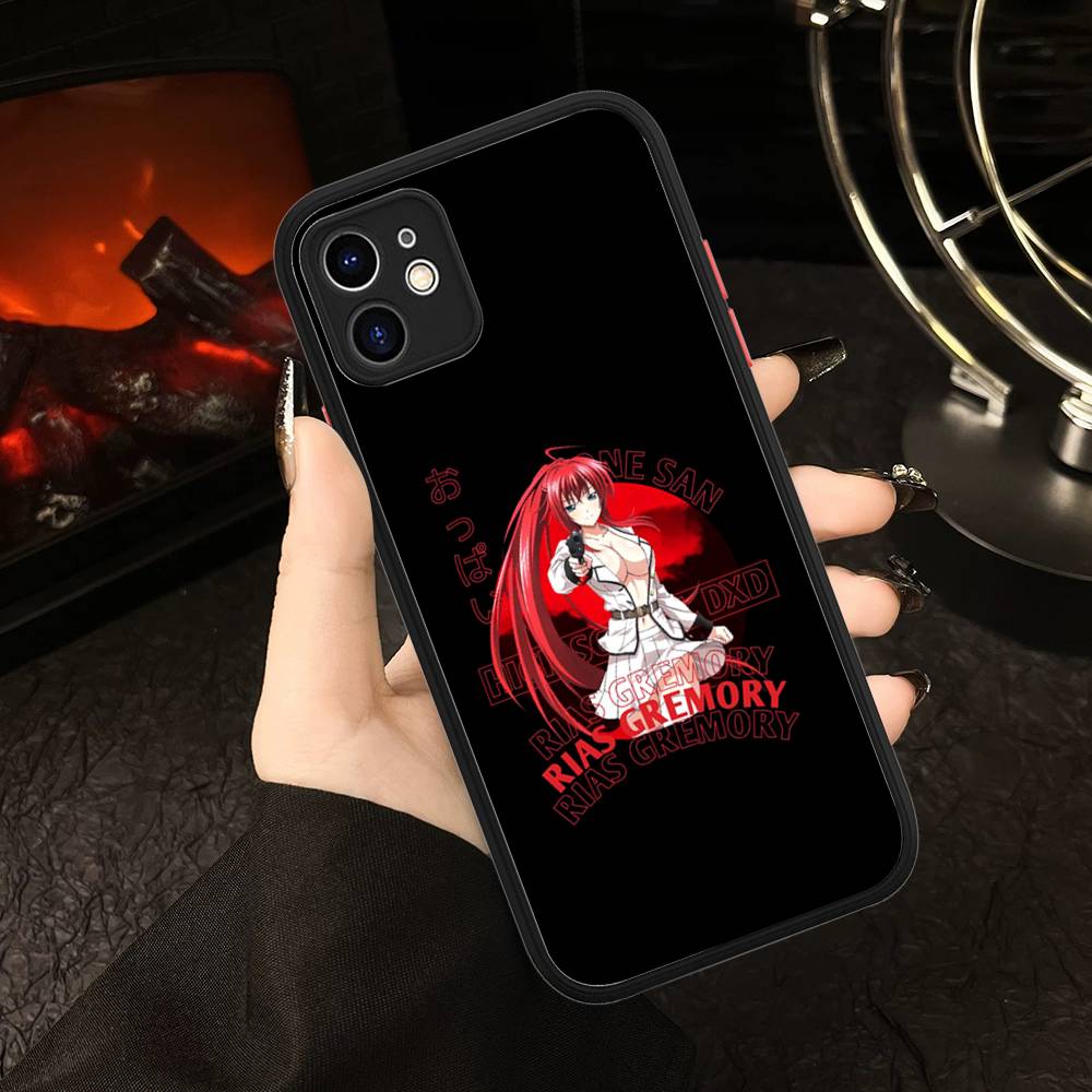 DXD Rias Gremory Mobile Cell For iPhone 11 12 13 14 15 16 Pro Max Plus Matte Translucent Phone Cover