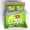 "I Love You Green Bedding Set" Bedding Duvet Cover Set Duvet Cover Pillowcases (1 * Duvet Cover 2 * Pillowcases, Without Duvet Insert)