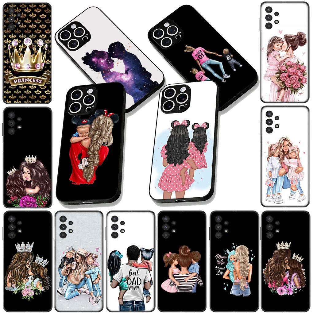 Cover for Samsung Galaxy A05 A06 A14 A50 A51 A52 A12 A13 A17 A70 A07 A25 A26 A56 A23 M53 Case Woman Baby Girl Mom Family Boy