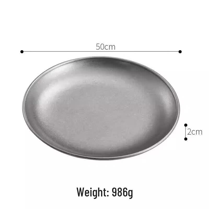 Korean Style Retro Round Melamine Serving Plate