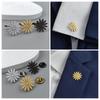 New Personalized Geometric Design Plant Daisy Flower Shape Women's Suit Brooch Cufflinks High-end Light Luxury Feeling
