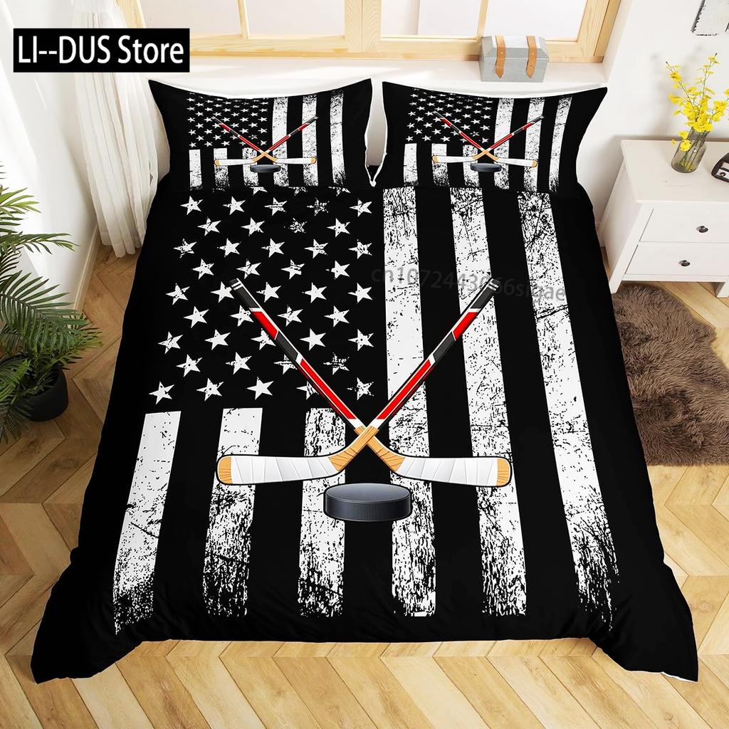 Black White Art Bedding Set,Abstract Geometry Duvet Cover For Kids Teen Boys Girls,Optical Illusion Comforter Cover, Full Size