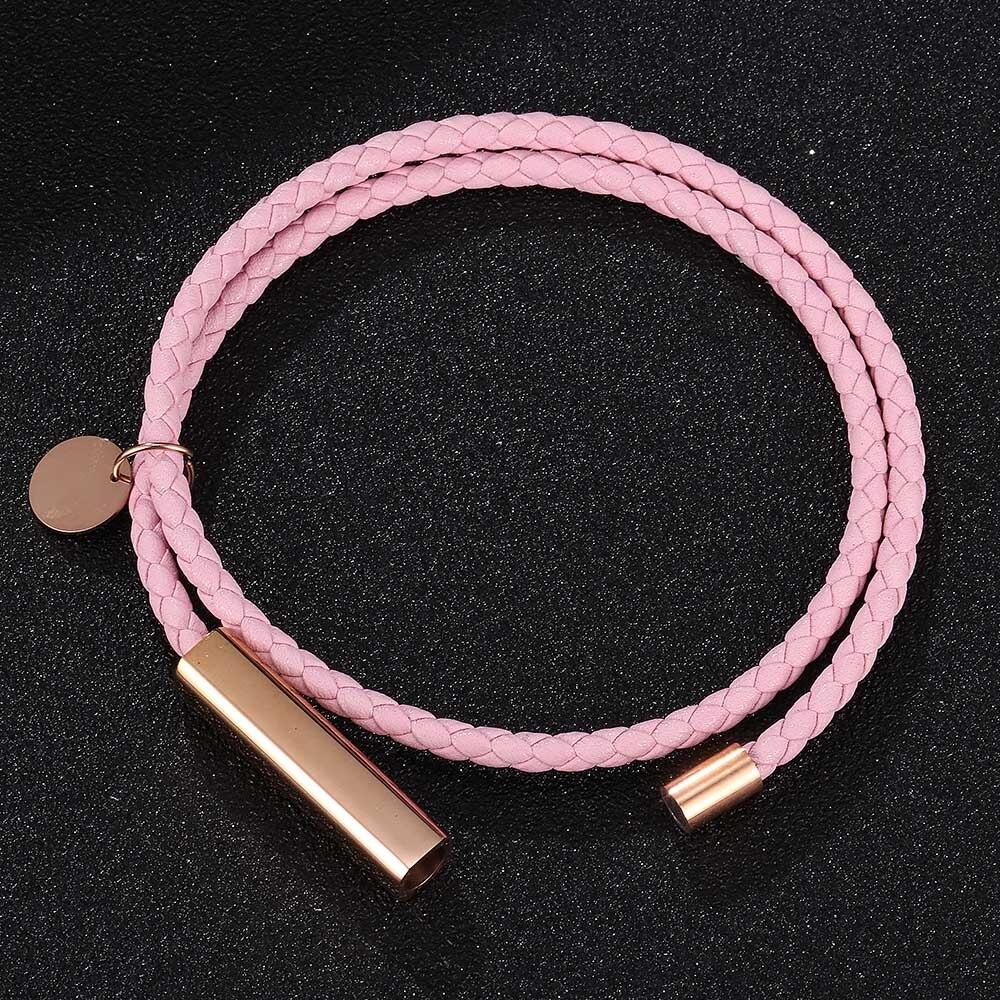 Pink Leather Bracelets For Women Fashion Charms Wrap Bracelets Fashion Costume Jewellery