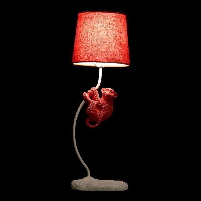 Table Lamp In Polyester Resin - HOME DECOR - 25W - 220V - Monkey - 2 Pieces - 19x17x53 Cm - Multicolor