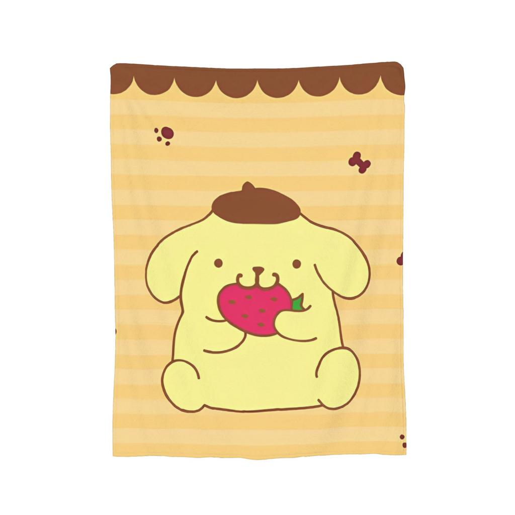 Cartoon Pom Pom Purin Plüschdecke Lustige Überwurfdecke für Zuhause Hotel Sofa 150*125cm Steppdecke,
