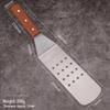 Wood Handle Stainless Steel Multi-purpose Cooking Spatula for Frying and Teppanyaki