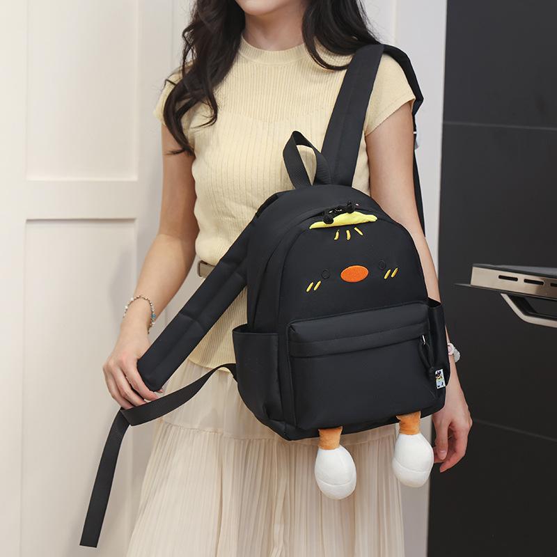 Schoolbag childlike cute duckling backpack simple waterproof schoolbag junior and high school students light travel cute soft girl backpack