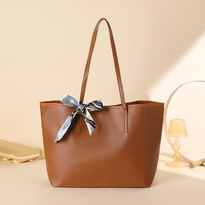 

Women Large Tote Handbag Silk Ribbon Multifunction Crossbody Shoulder Bag Zipper Korean Style Big Handbags Chic (30cm Max Length 50cm)
