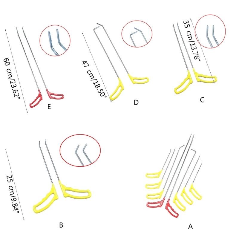2Pcs/8Pcs Car Body Repair Removal Tools Automotive Door Dent Repair Hooks Stainless Steel Push Rods Kits