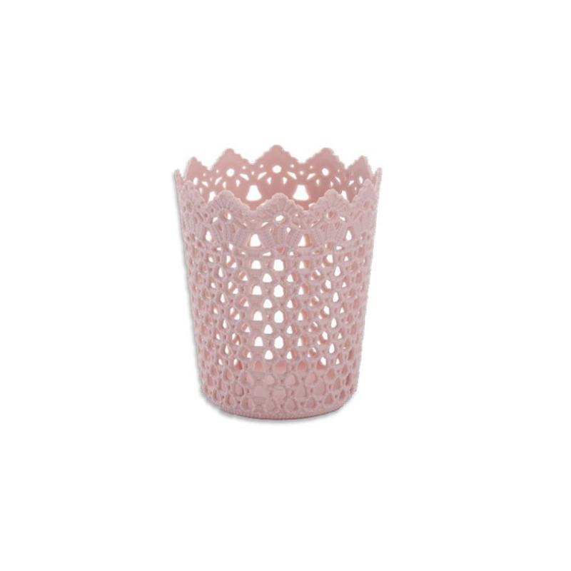 Woolen Desktop Storage Basket Office Stationery Storage Circular Hollowed-out Plastic Storage Basket