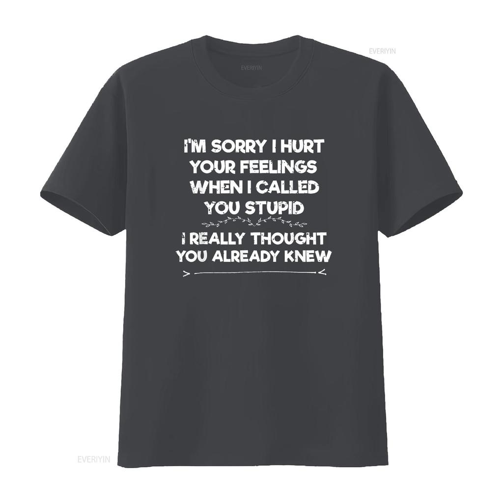 Im Sorry I Hurt Your Feelings Funny Phrase Sarcasm T Shirt Black X Large vintage Washed Casual fashion Versatile