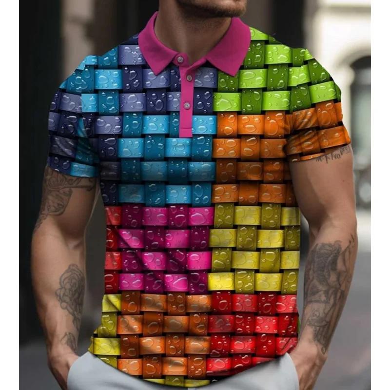 Neues Herren-Polohemd 3D Regenbogen LBG Bedruckt Herrenbekleidung Sommer Lässig Kurzärmelig Locker Übergroßes Hemd Street Fashion Oberteile