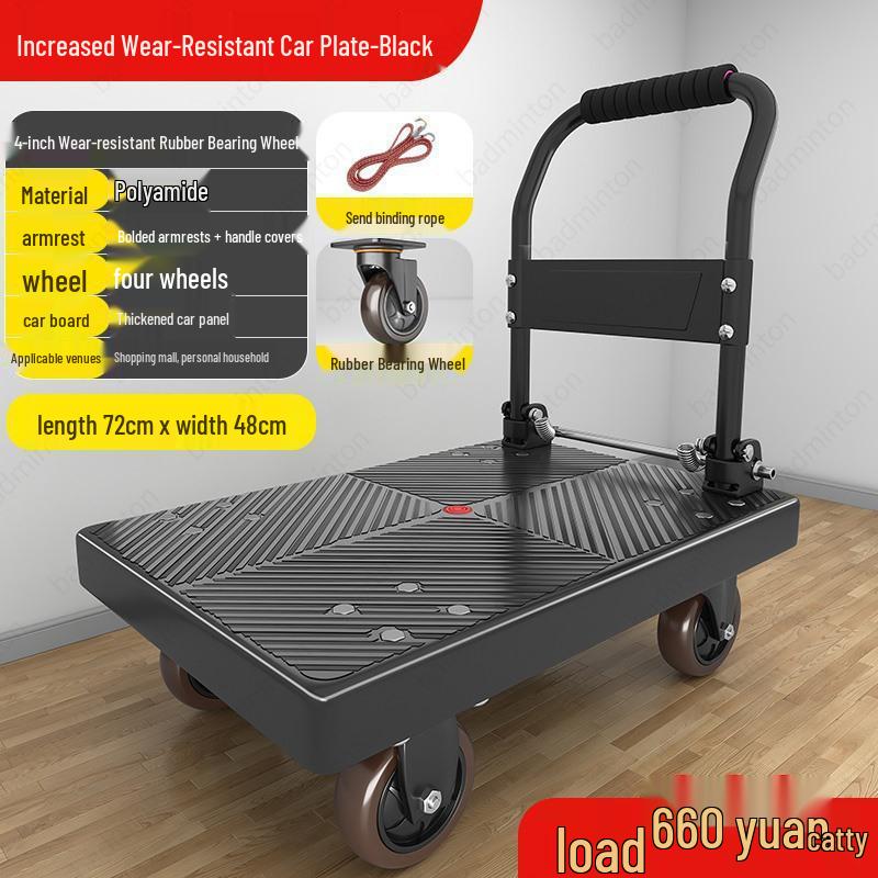 Lightweight Portable Folding Hand Cart for Moving and Delivery, Small Flatbed Truck for Household Use, Free Shipping