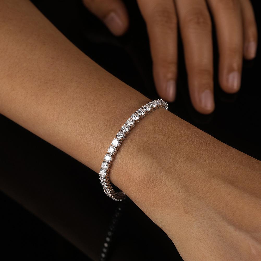925 Silver Moissanite Tennis Bracelets High Quality for Women Wedding Jewelry Accessories Fashion 5A Zircon Gift