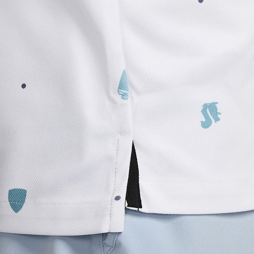 Nike All Over Logo Print Short Sleeve Polo Shirt Men tops White FQ0427-100