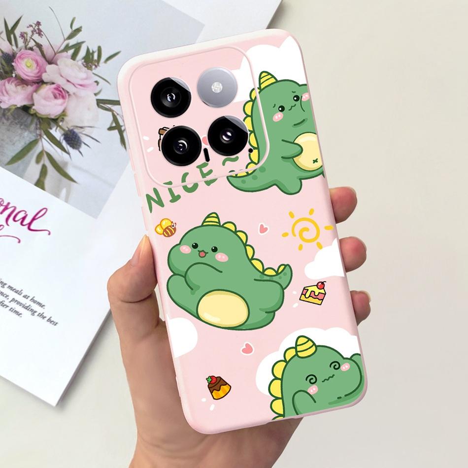 For Xiaomi 14 Phone Case Xiaomi Mi 14 5G Mi14 2024 Cute Cat Cartoon Jelly Silicon Soft Protective Back Cover