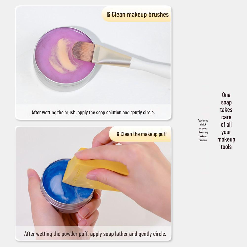 Makeup Brush & Beauty Sponge Cleaning Soap - Portable Mini Tool