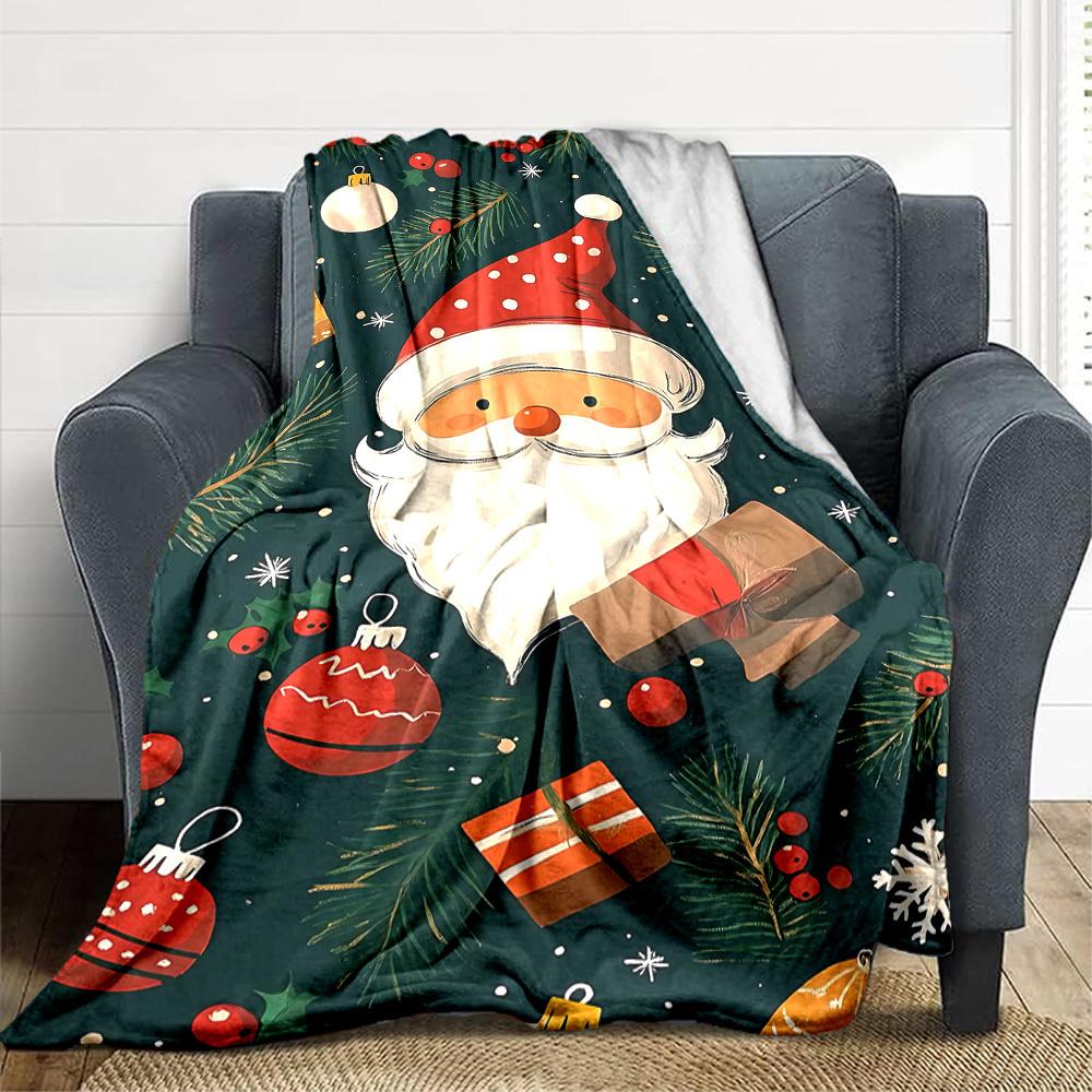 1 Stück Weihnachtsmann-Decke, Leichte Flanell-Kuscheldecke für Sofa, Bett, Reise, Camping, Wohnzimmer, Büro, Couch, Stuhl, a0922072
