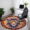 1pc Lion Mandala Artwork Carpet, Round Non Slip Durable Large Size Office Carpet, Suitable for Office