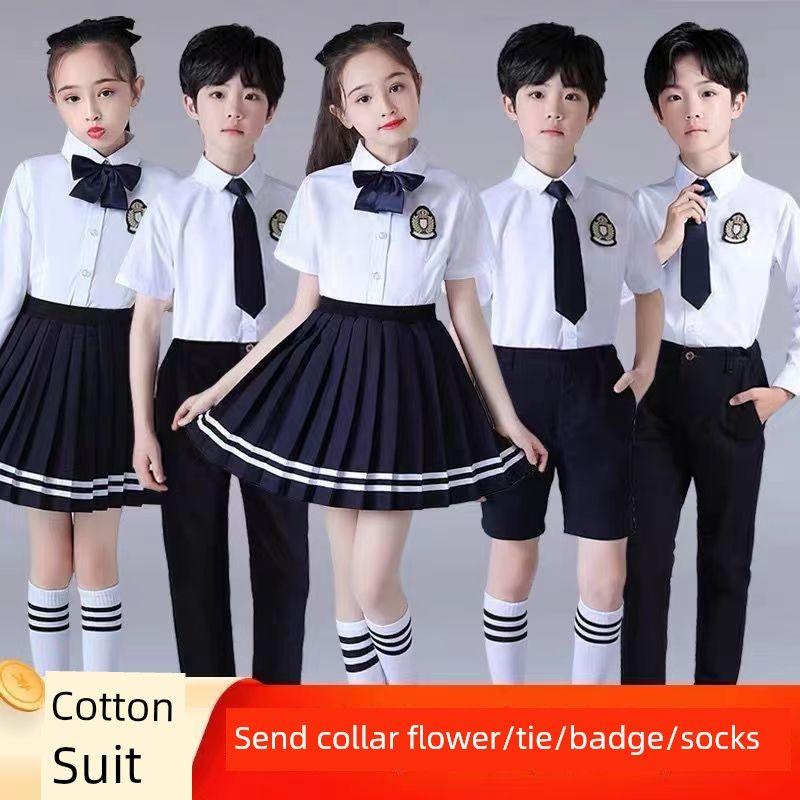 Day Kids Chorus Costume Kindergarten School Uniform Summer Clothes Primary School Students Chorus Recitation Dance Costume Performance Clothes