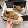 Big Head Thick Baseplate Shoes New Winter Women's Shoes Velvet Warm Cotton Shoes Velcro Casual Bread Fluffy Shoes