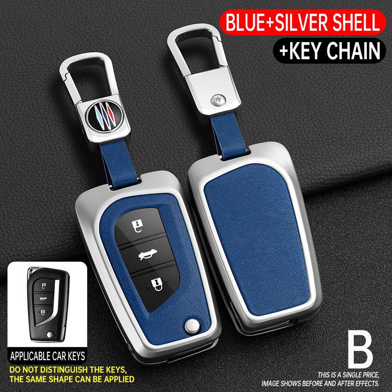 Folding Key Case for Toyota Reiz, Corolla, Levin, RAV4, and Highlander - Protective Cover & Buckle