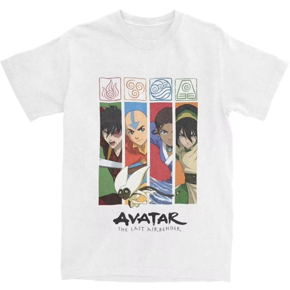 

Аватар: Легенда об Аанге Футболка с персонажами Аксессуары Мужская Женская Хлопковая футболка Зуко Аанг Катара Графический принт Футболка Одежда M