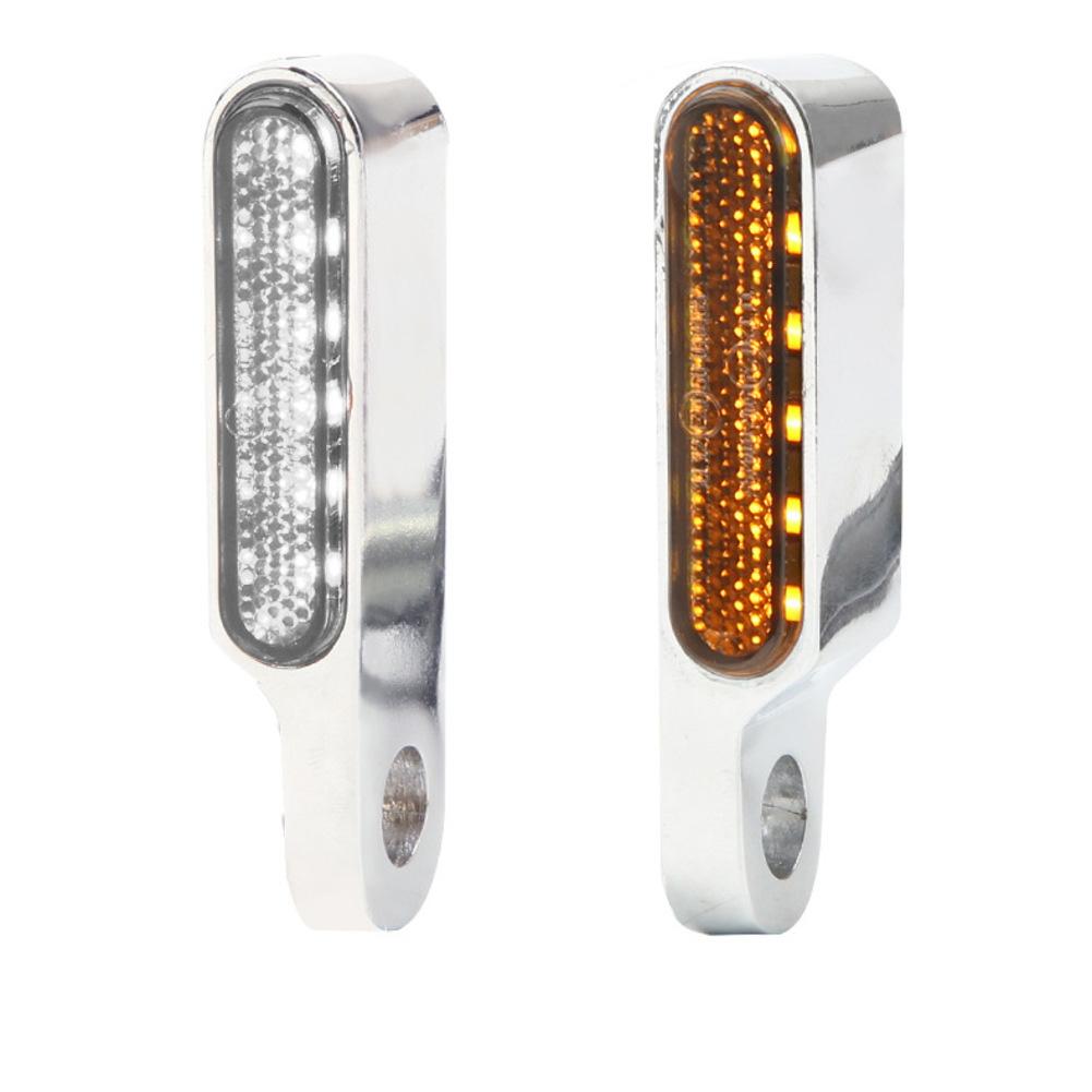 Compact Turn Signal Modified Turn Signal Two-Color Lighting Acrylic Material Aluminum Alloy Turn Signal Light Signal Lamp серебряный