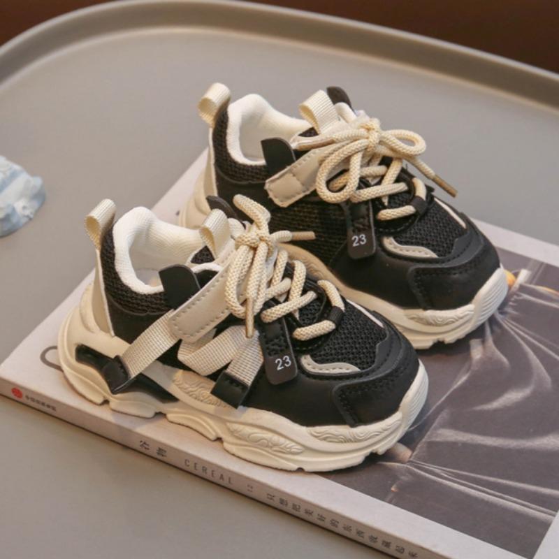 Children's Sports Shoes Trendy Dad Shoes Mesh Breathable Running Shoes Color Matching Soft Sole Casual Shoes