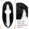 Gradient Gold Long Hair Wig with Bangs – Natural, Breathable Synthetic Fiber for European and American Women