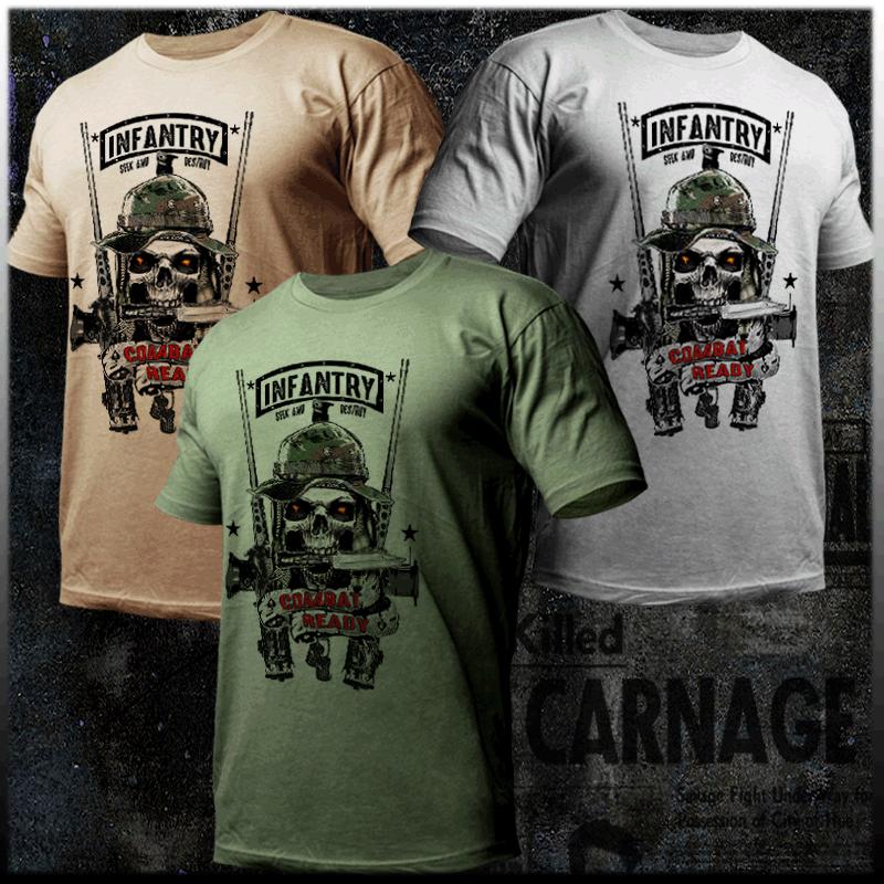 

Infantry T-shirt Military Grunt Combat Veteran 11B Mortarman Knife Gunman Tee 2XL